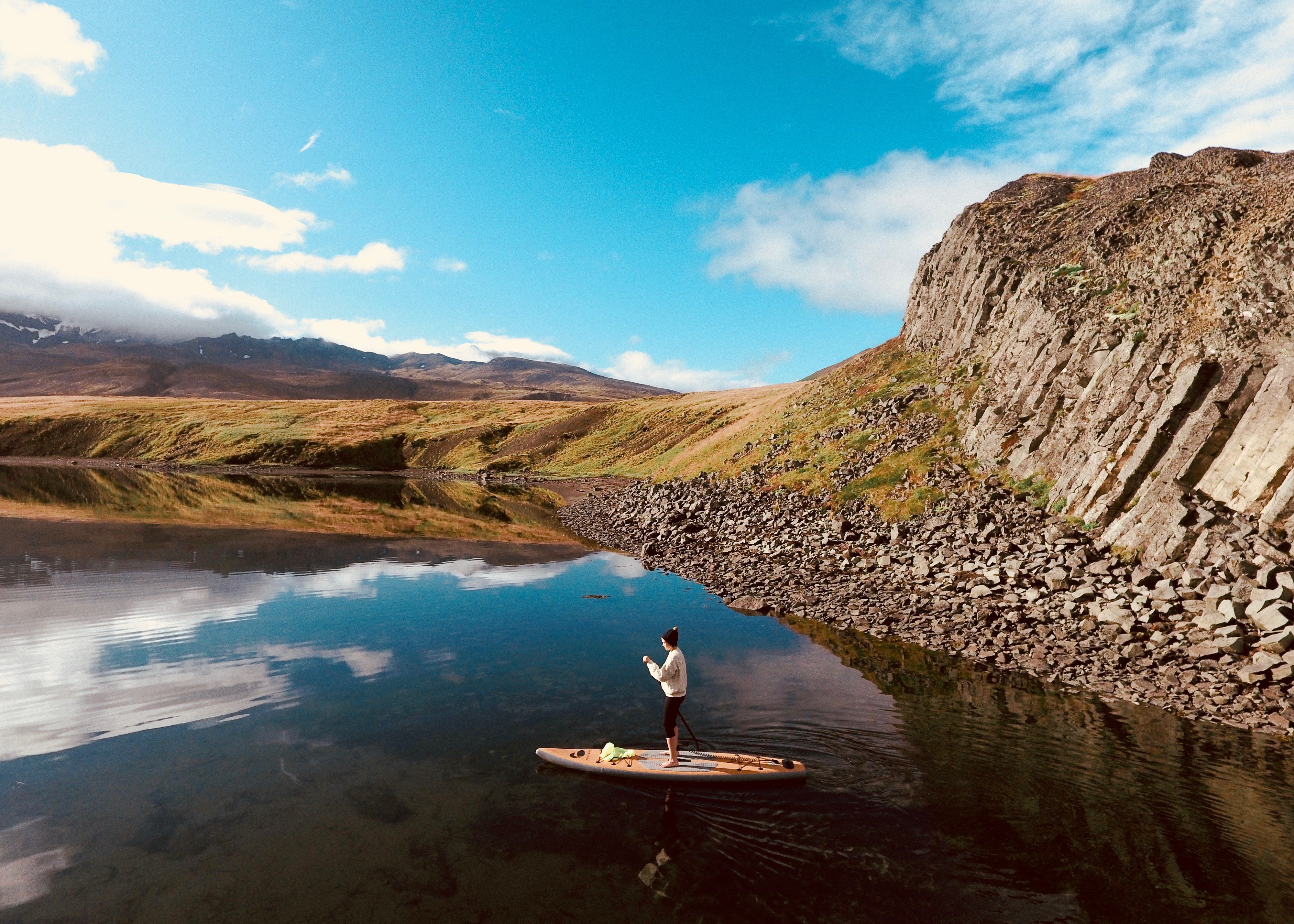 Paddle North Portager paddling Iceland fjords.