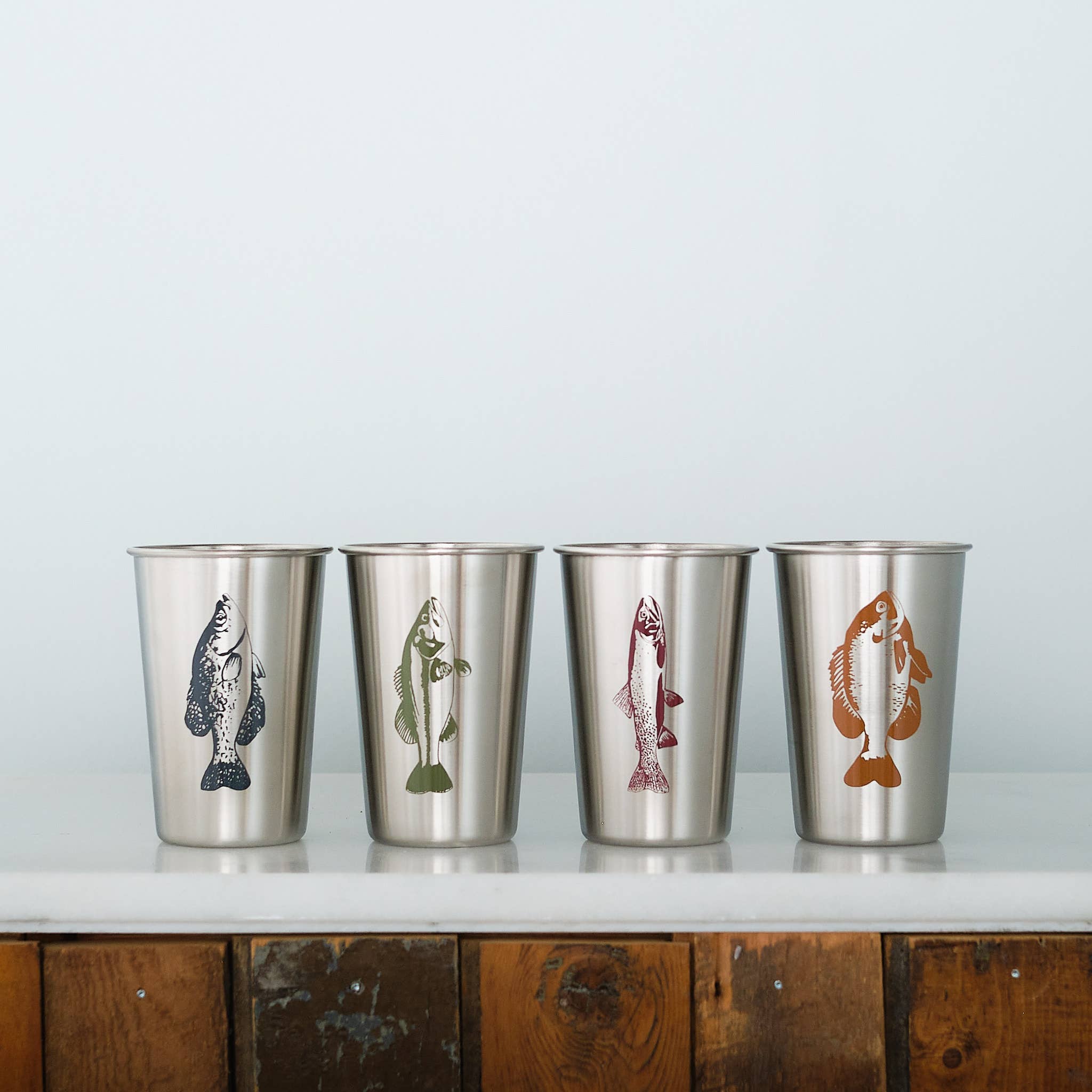 Vital Industries - Gone Fishing Stainless Steel Pint Tumblers