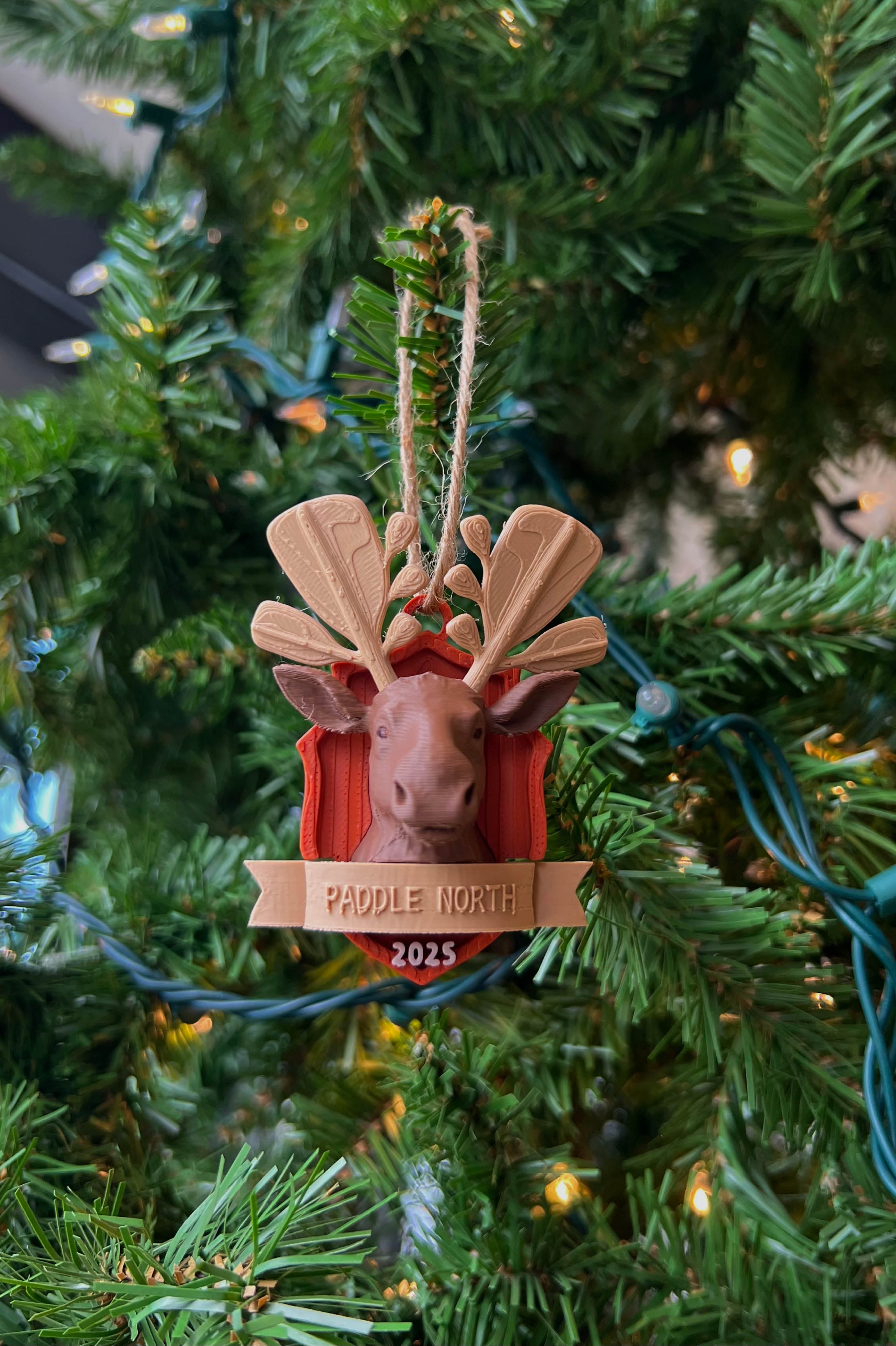 Paddle Moose Christmas Ornament