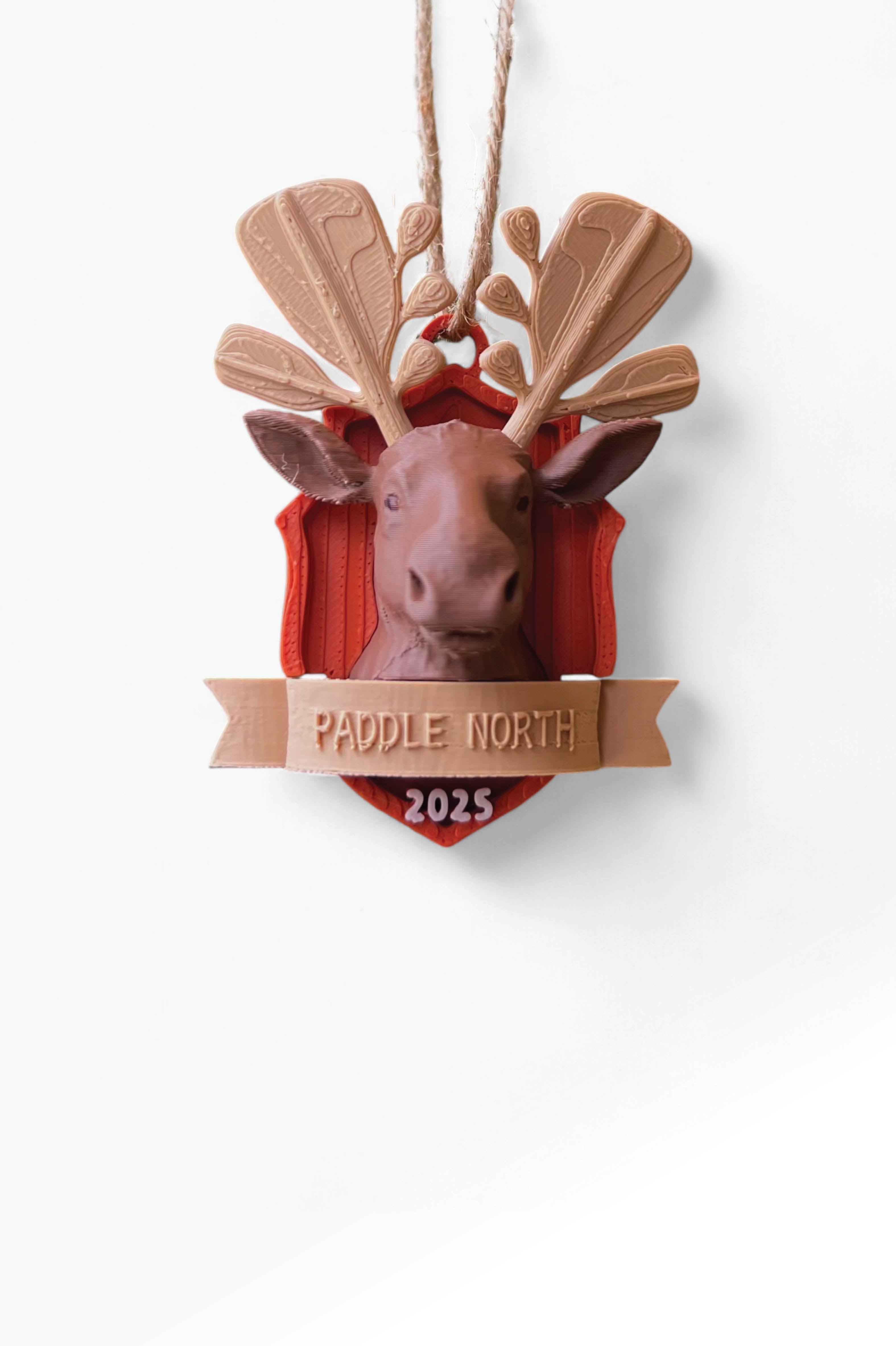 Paddle Moose Christmas Ornament