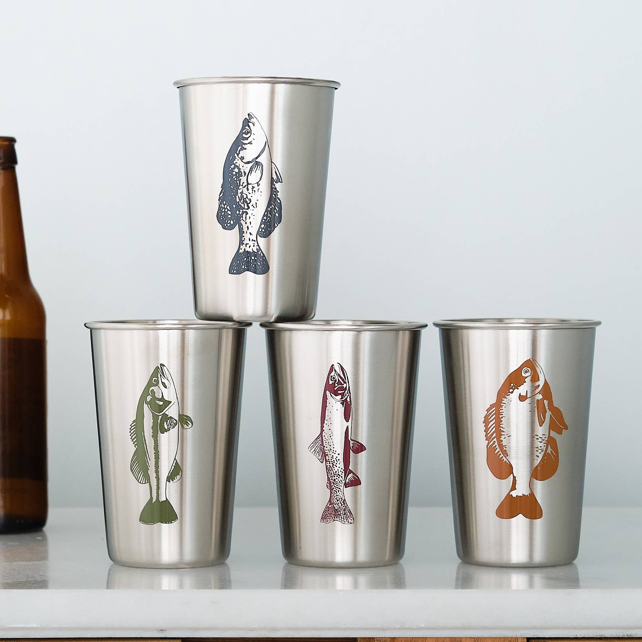 Vital Industries - Gone Fishing Stainless Steel Pint Tumblers
