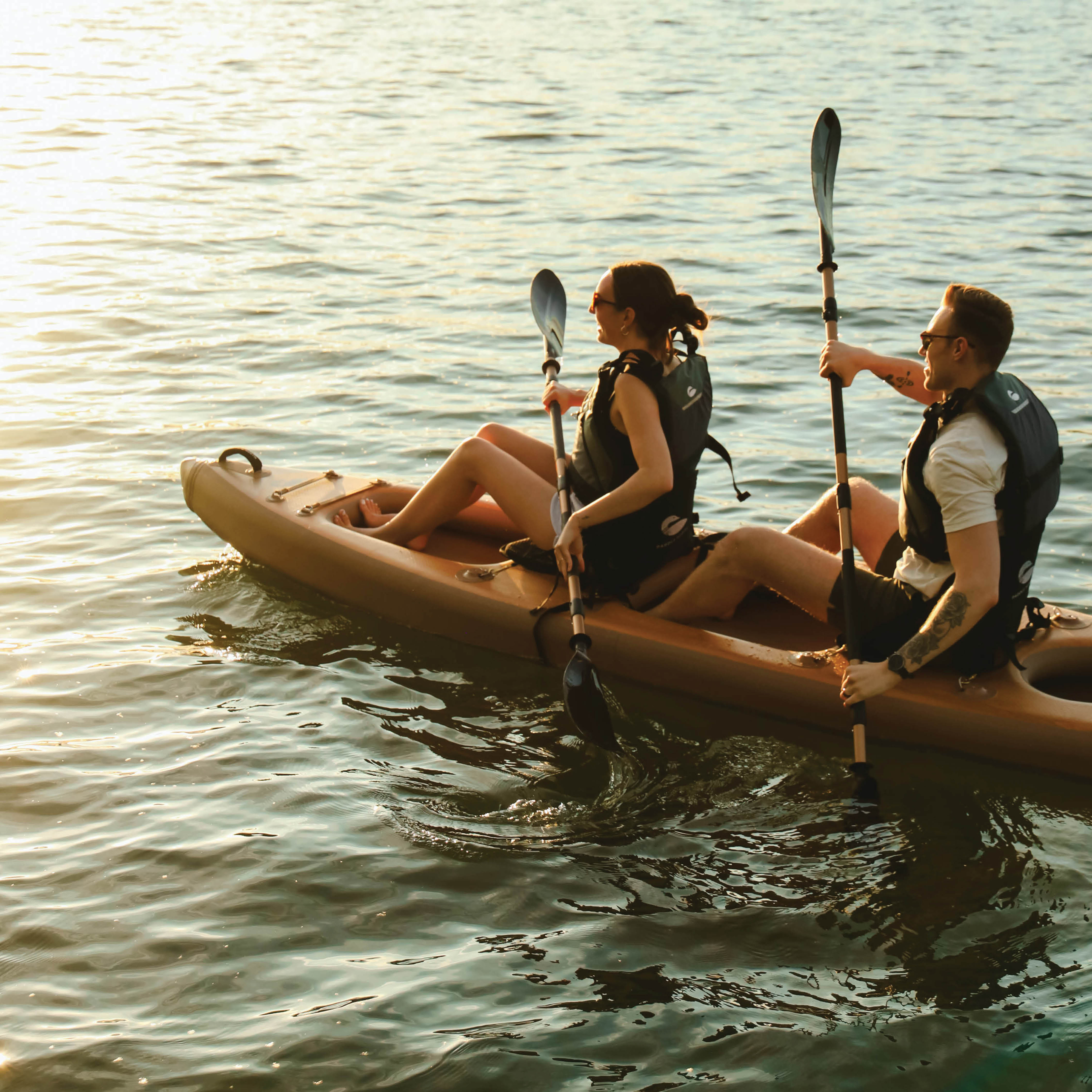 Inflatable kayak on the water