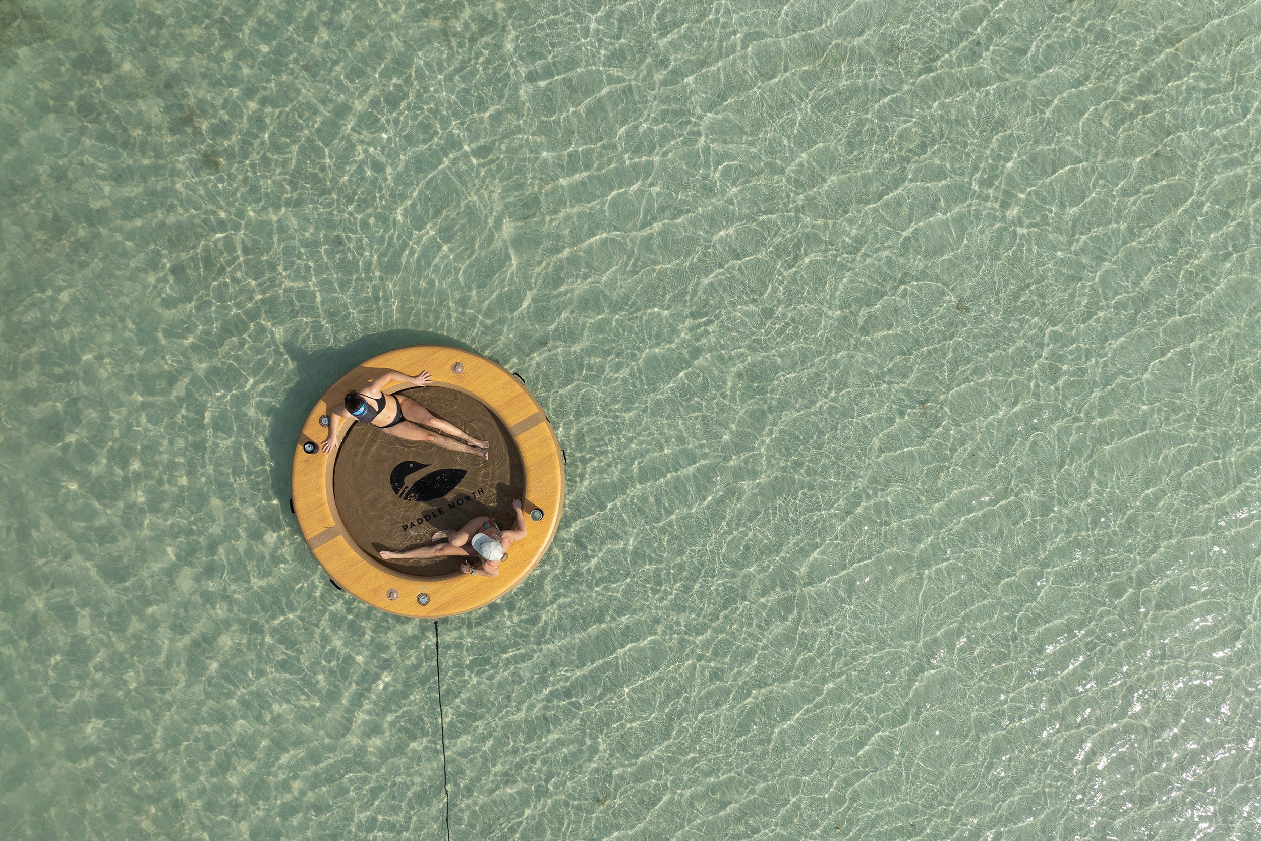 Inflatable water hammock on the ocean
