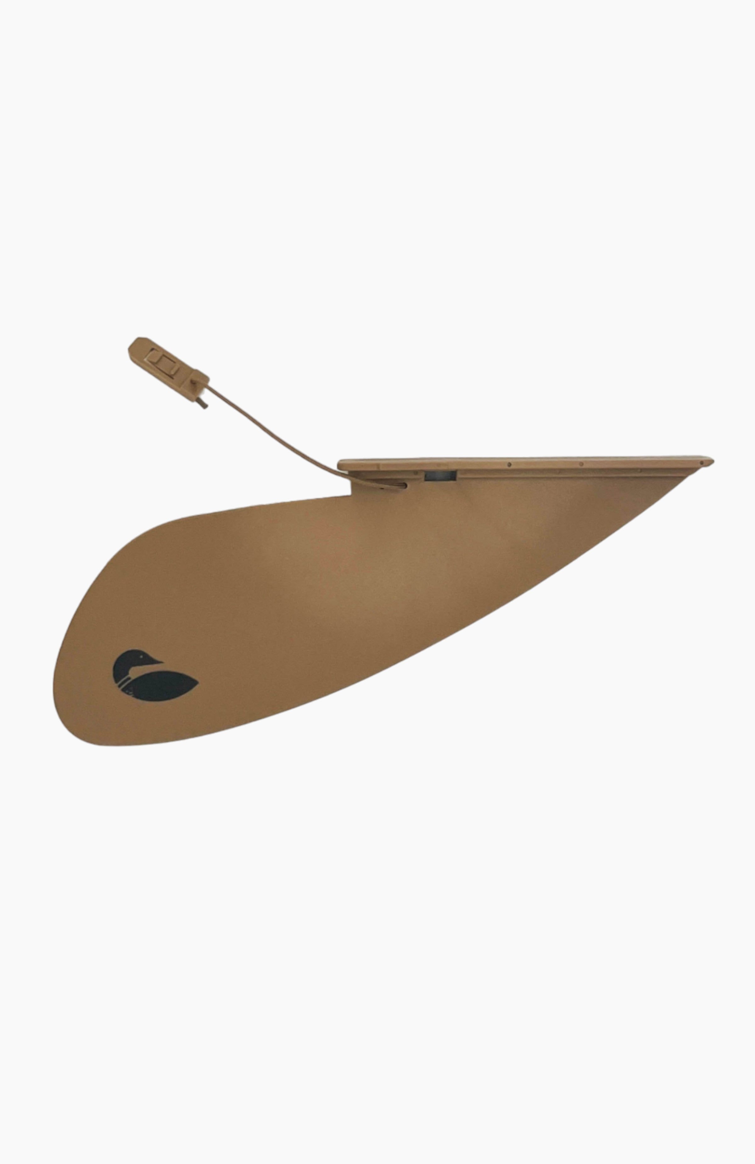 Paddle board accessories: tan detachable shallow water fin for paddle boards.