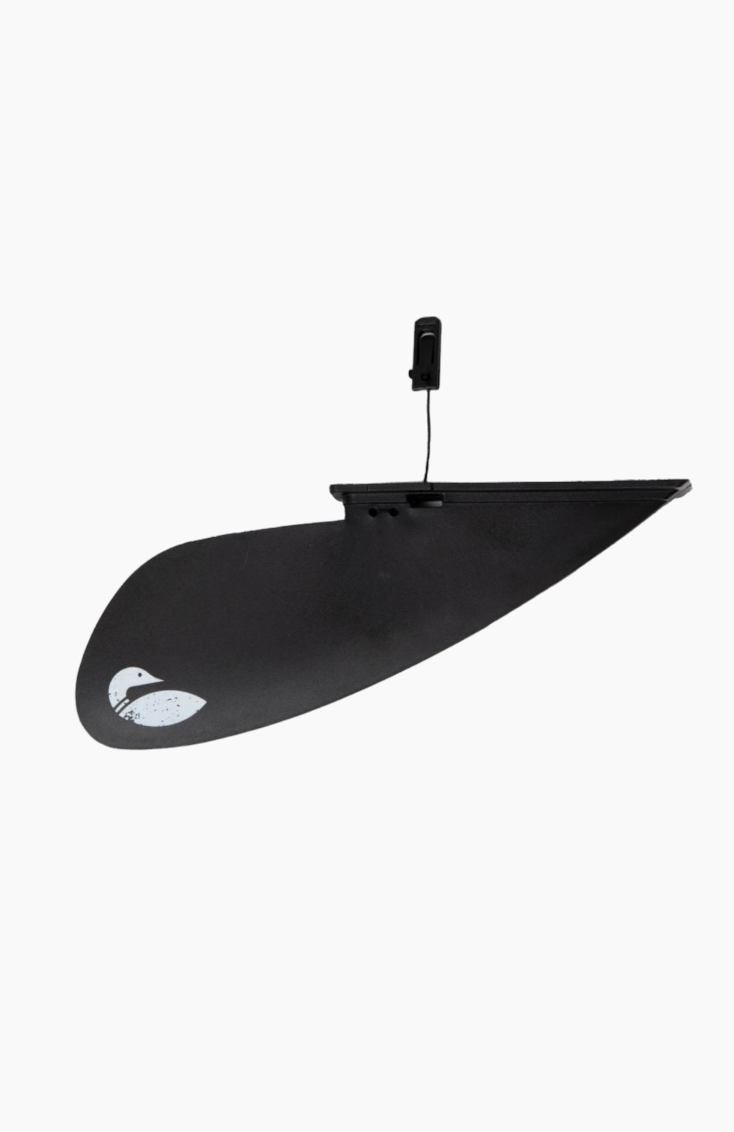 Paddle board accessories: black detachable shallow water fin for paddle boards.