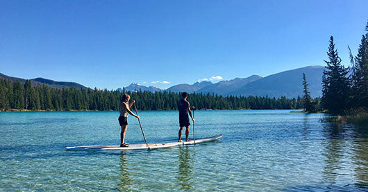 SUP on Edith Lake, Alberta