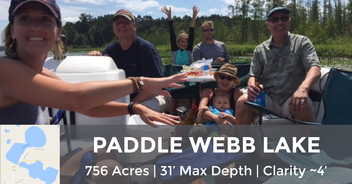 Webb Lake - 756 Acres, 31' Max Depth, Clarity ~4'