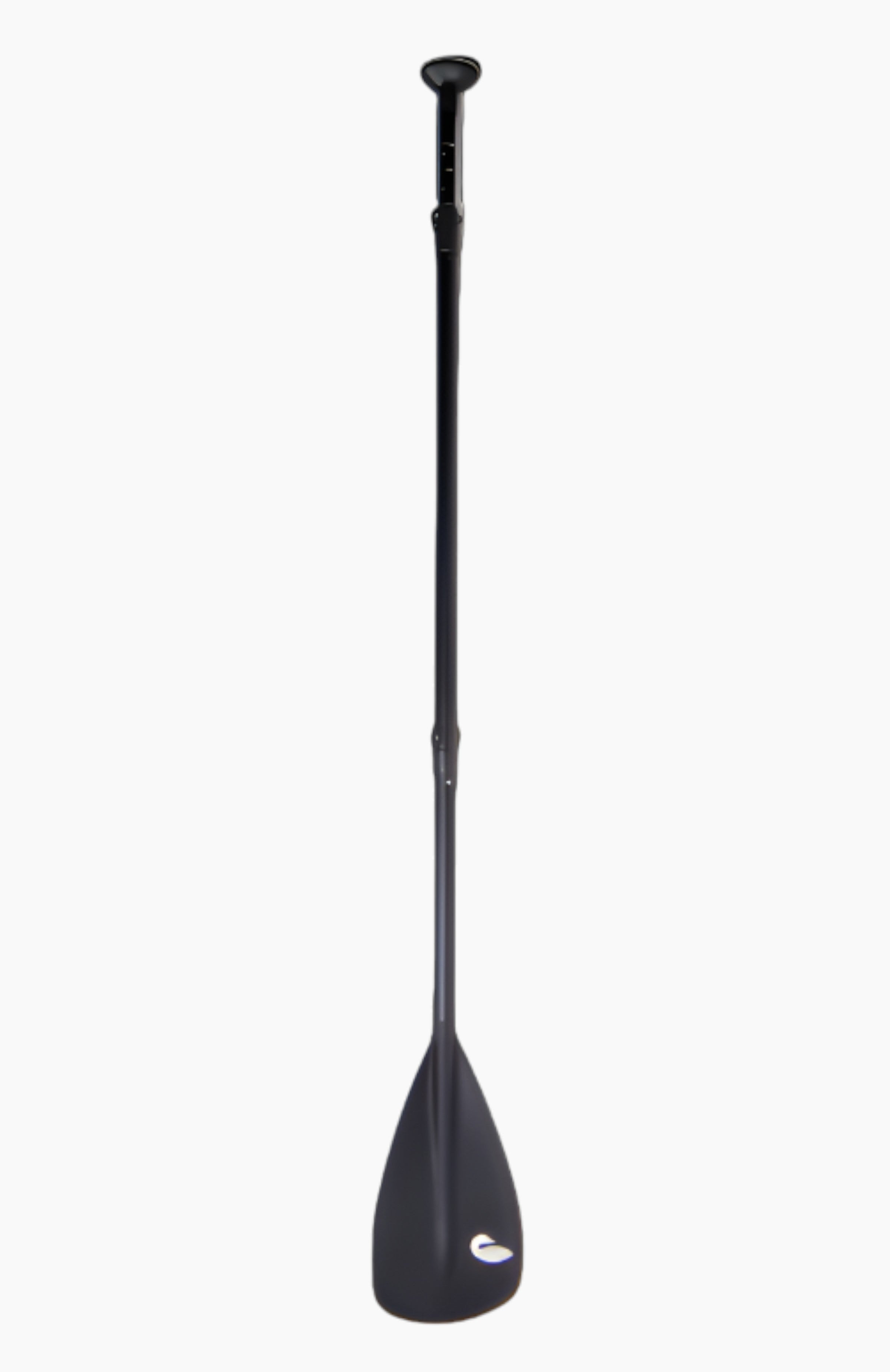 Paddle board accessories: All black paddle with small loon logo on bottom of the paddle.