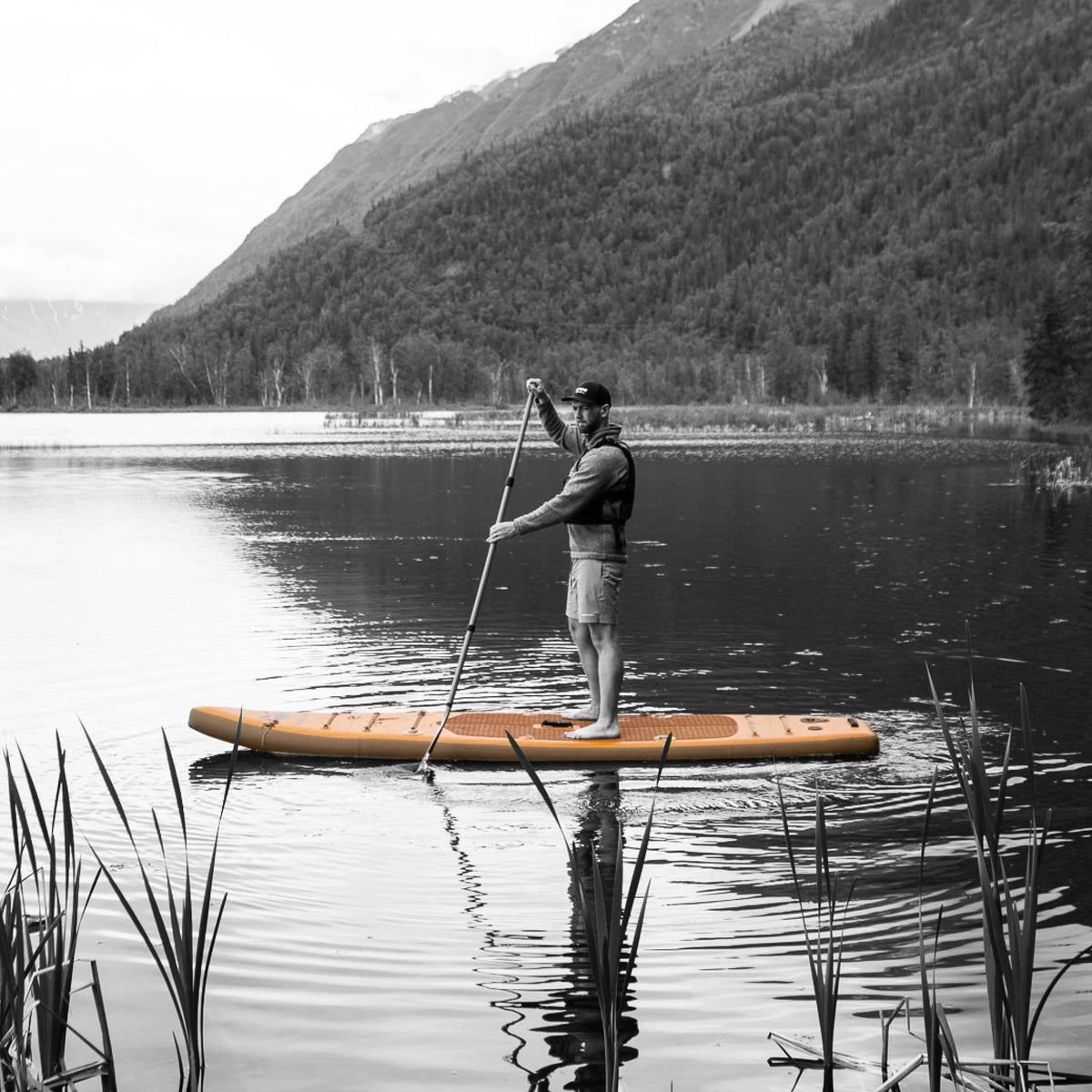 The Portager Inflatable Paddle Board on lake in Alaska