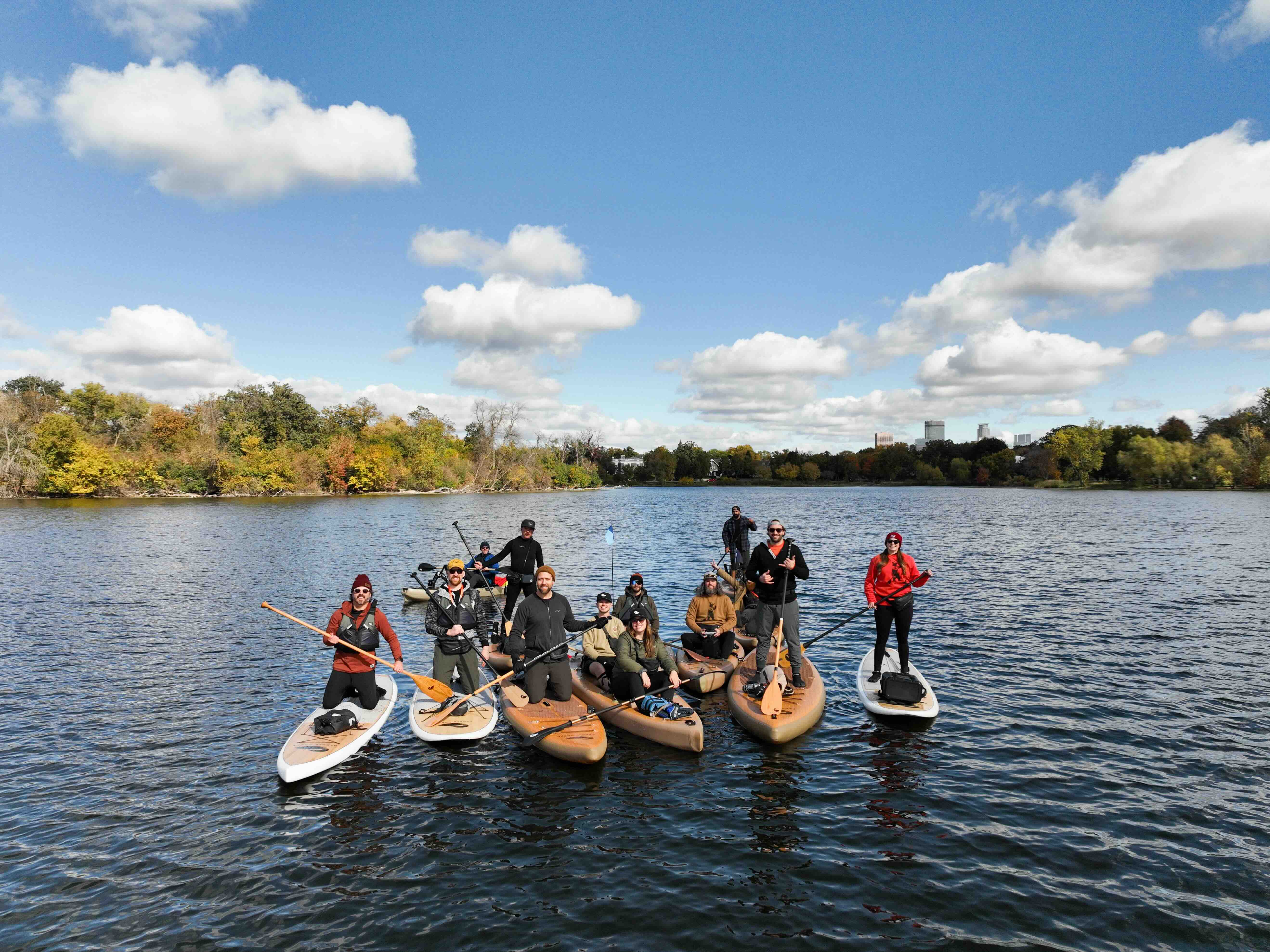 Paddle North team on Lake of the Isles, Minneapolis, MN