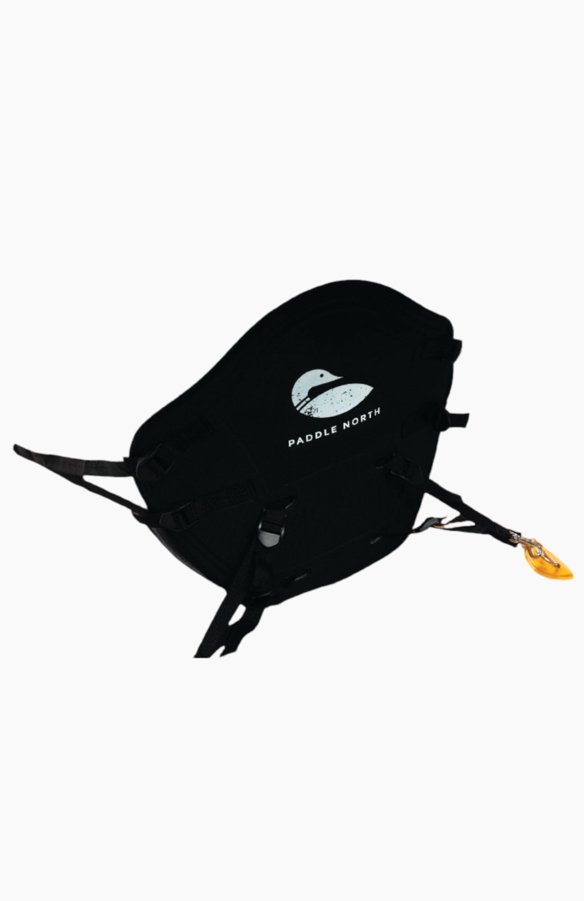 Kayak accessories: a black removable seat that sits on top of a paddle north kayak.