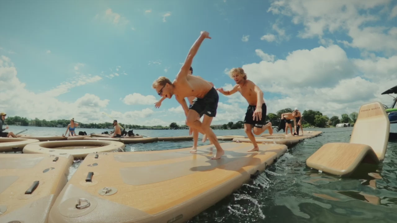 Inflatable docks, paddle boards, water hammocks, and more on Lake Minnetonka in Minnesota