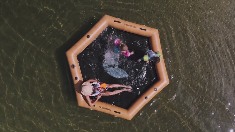 Paddle North inflatable floats on the water