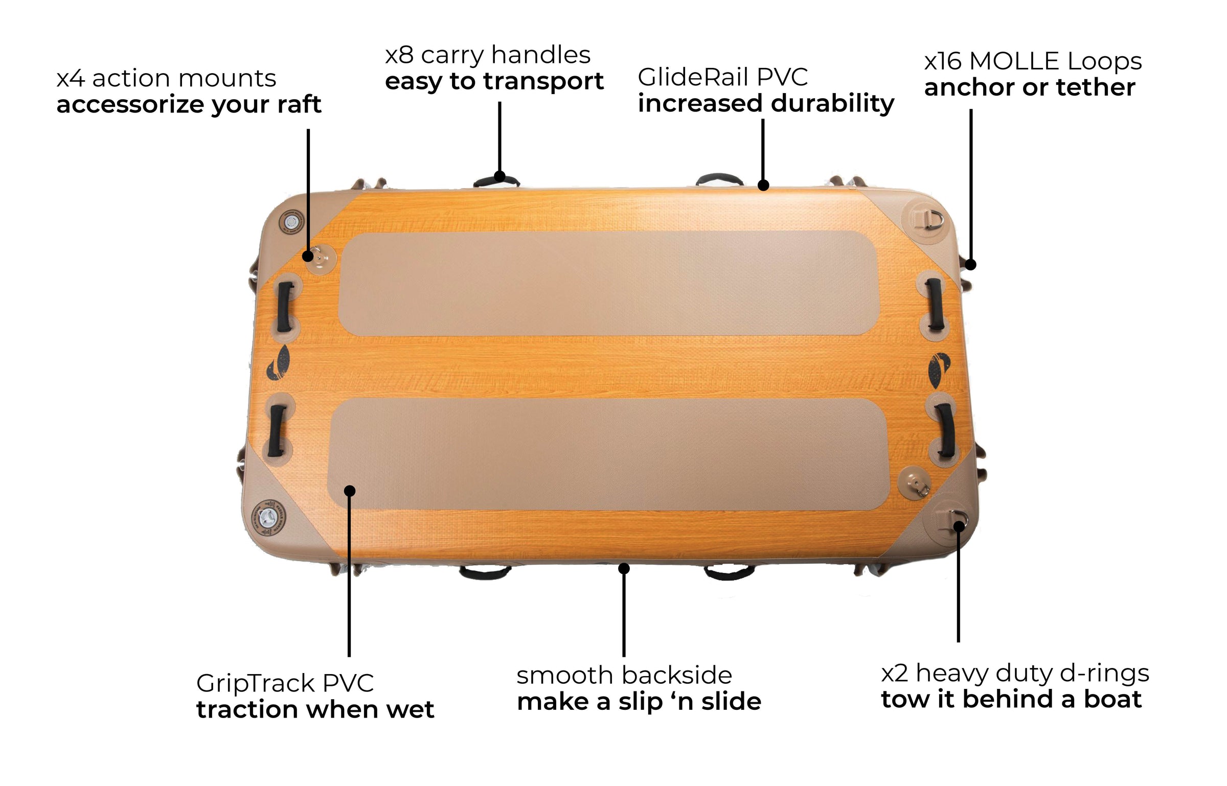Utility Raft | Inflatable Raft and Swim Platform | 8' x 4' – Paddle North